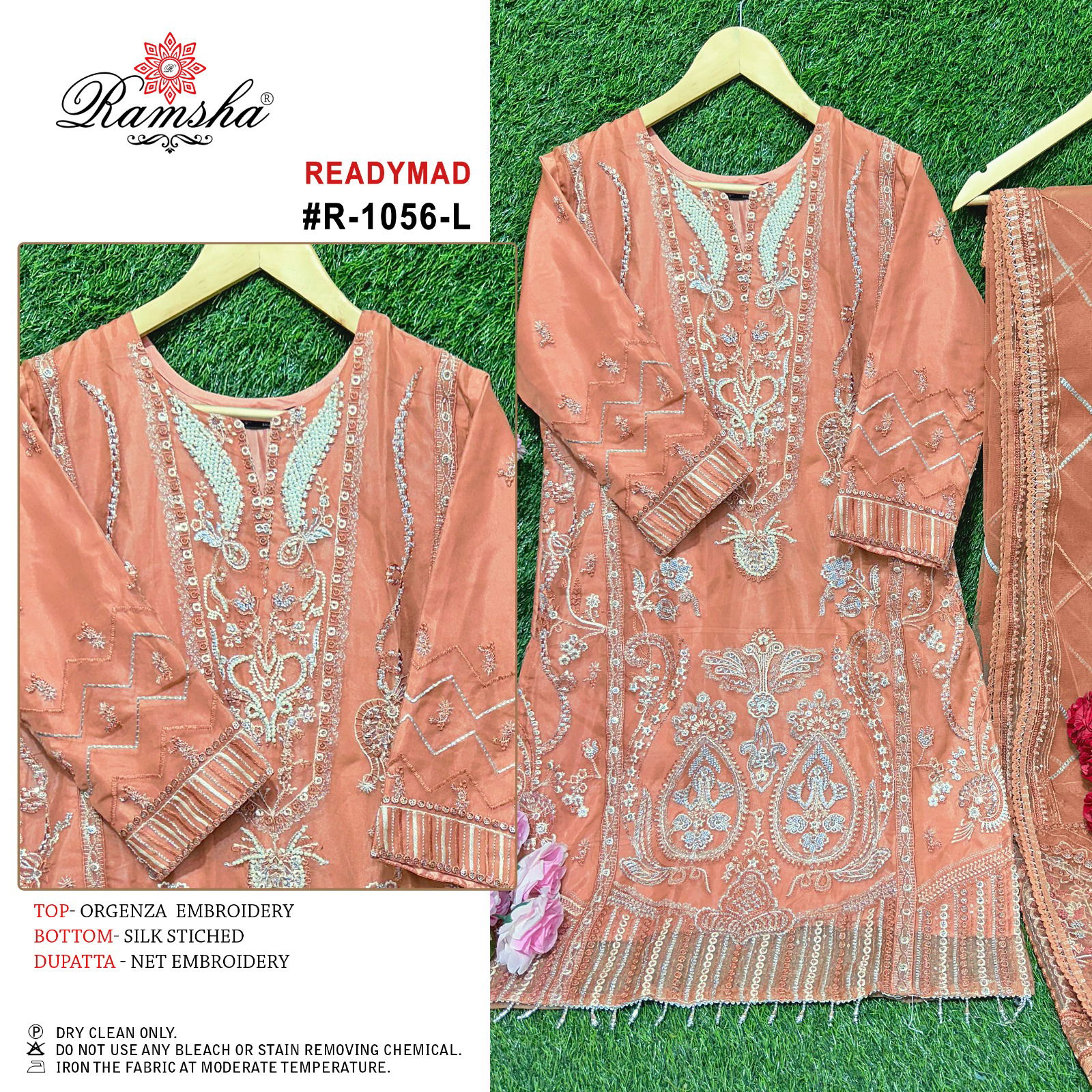 R 1056 Nx I To J By Ramsha Orgenza Pakistani Readymade Suits Exporters In India